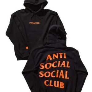 Anti Social Social Club Undefeated Paranoid Hoodie Black Size Large